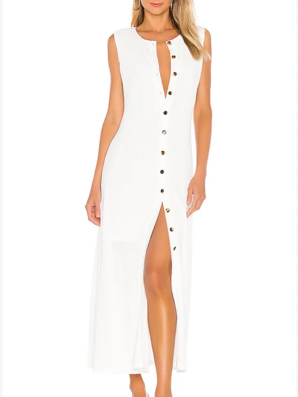 Revolve x Callahan MIRA Button Down White Dress
